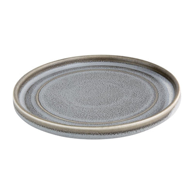 Dark Gray Olympia Cavolo Charcoal Dusk Flat Round Plate - 180mm (Box 6)