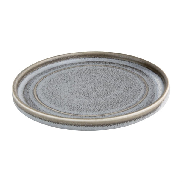 Dark Gray Olympia Cavolo Charcoal Dusk Flat Round Plate - 180mm (Box 6)