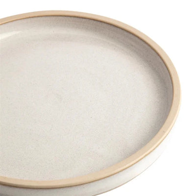 Light Gray Olympia Canvas Flat Round Plate Murano White 180mm (Pack of 6)