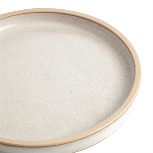 Light Gray Olympia Canvas Flat Round Plate Murano White 180mm (Pack of 6)