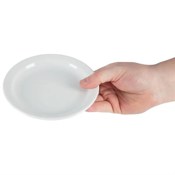 Light Gray Olympia Whiteware Narrow Rimmed Plates 150mm (Pack of 12)