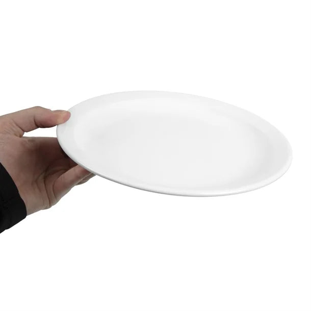 White Smoke Olympia Whiteware Narrow Rimmed Plates 250mm (Pack of 12)