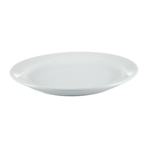 Light Gray Olympia Whiteware Narrow Rimmed Plates 180mm (Pack of 12)