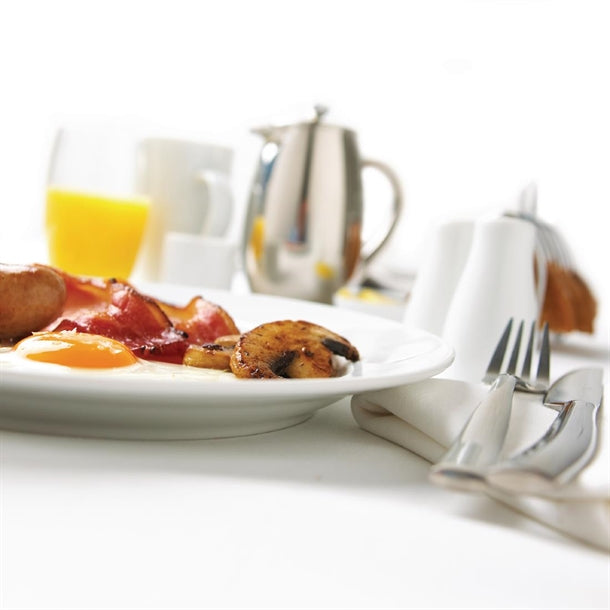 Light Gray Olympia Whiteware Wide Rimmed Plates 310mm (Pack of 6)