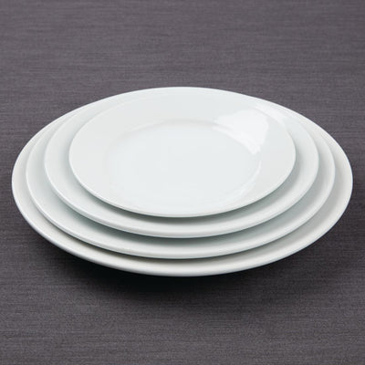 Dim Gray Olympia Athena Wide Rimmed Plates 202mm White (Pack of 12)