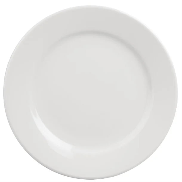 Light Gray Olympia Athena Wide Rimmed Plates 165mm White (Pack of 12)