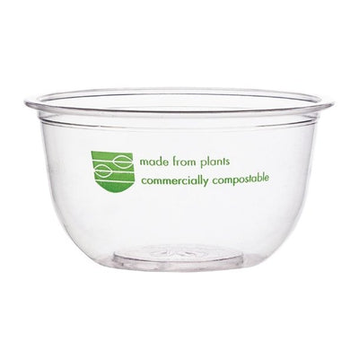 White Smoke Vegware 96-Series Compostable PLA Deli Pots 8oz (Pack of 1000)