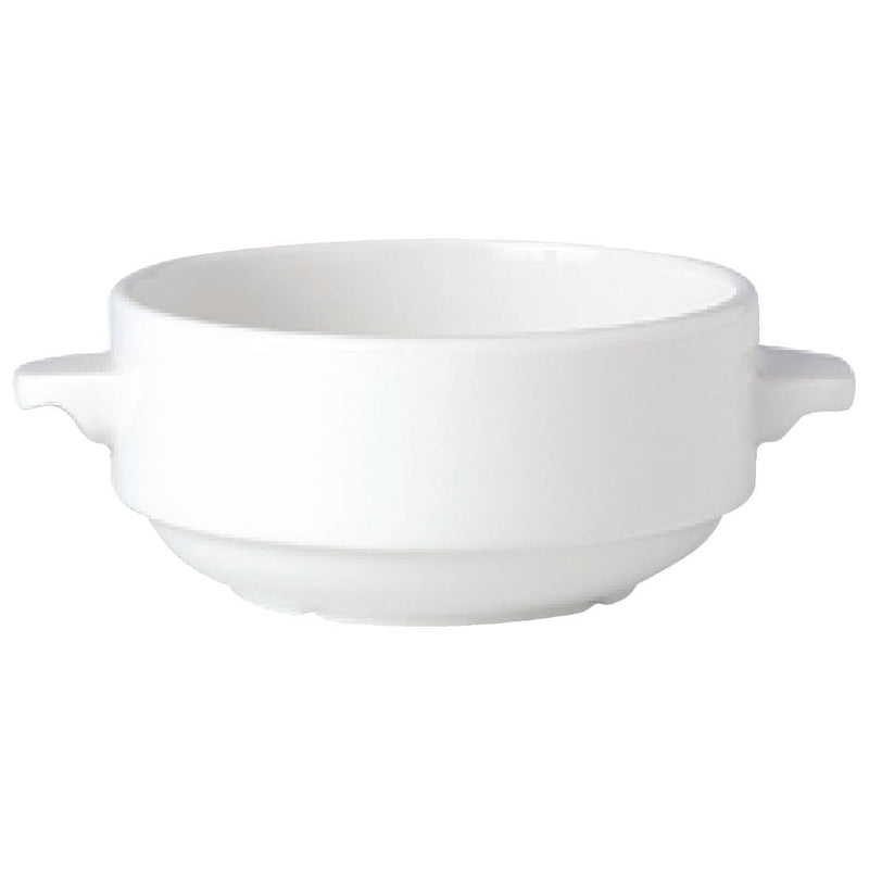 Lavender Steelite Simplicity White Lugged Stacking Soup Cups 285ml (Pack of 36)