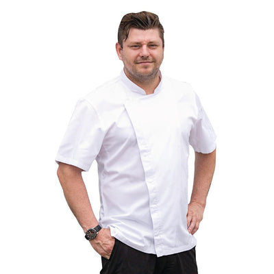 Light Gray Chef Works Cannes Short Sleeve Chefs Jacket