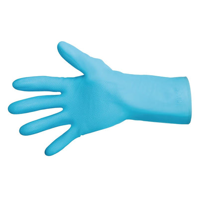 Medium Turquoise Mapa Vital LIQUID-PROOF LIGHT-DUTY Janitorial Gloves Blue