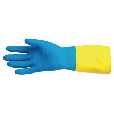 Light Goldenrod Mapa Alto LIQUID-PROOF HEAVY-DUTY Janitorial Gloves Blue And Yellow